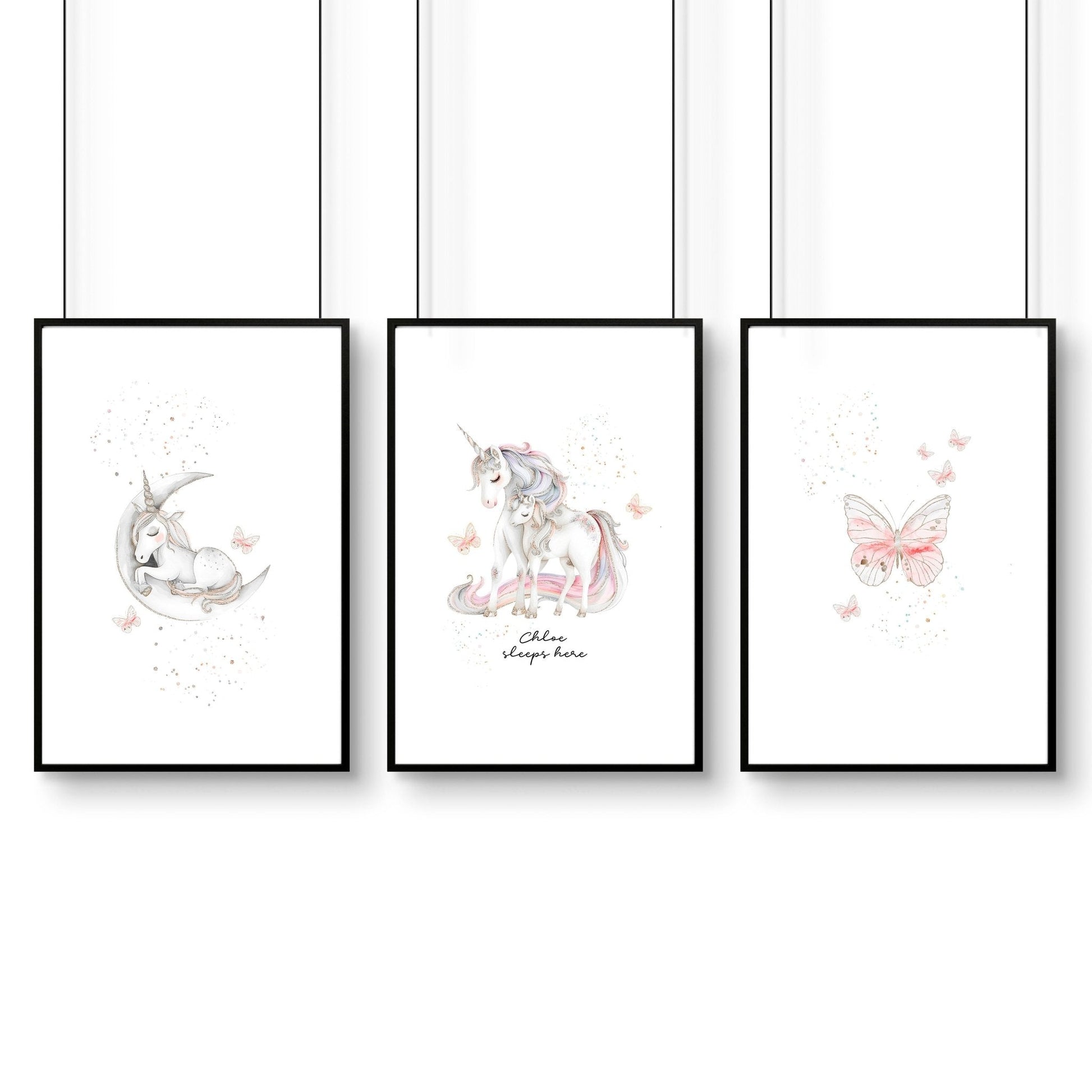 Rainbows Unicorns | Set of 3 wall art prints
