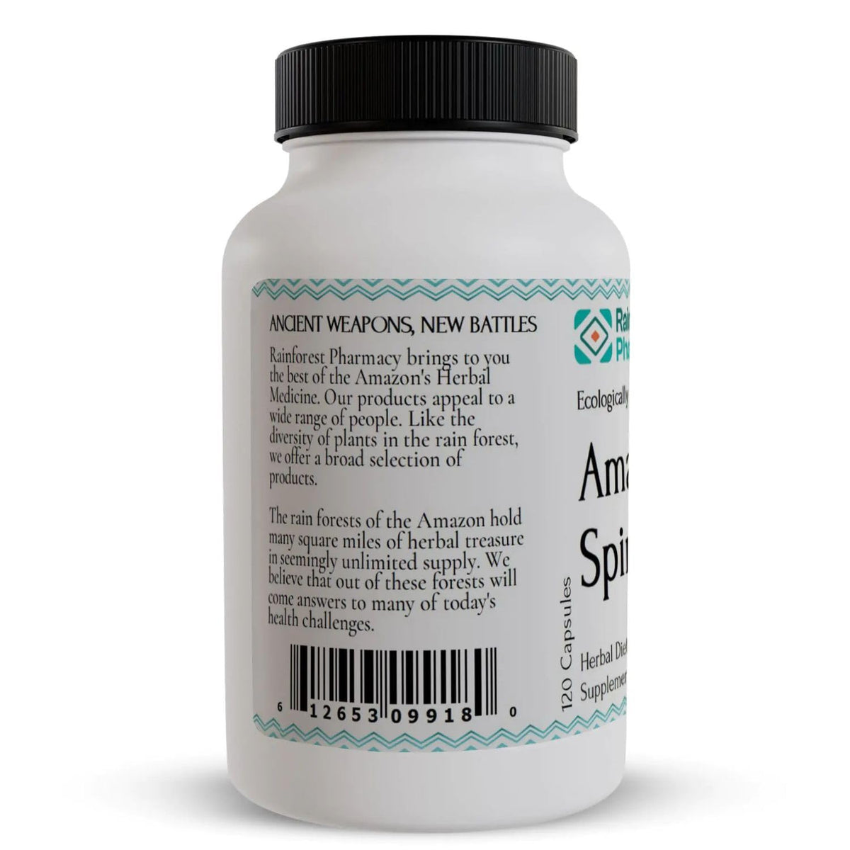 Rainforest Pharmacy Spiro Natural Herbal Supplement - 120 Vegetarian Capsules (500 mg) - Wildcrafted Amazonian Herbs - Non-GMO