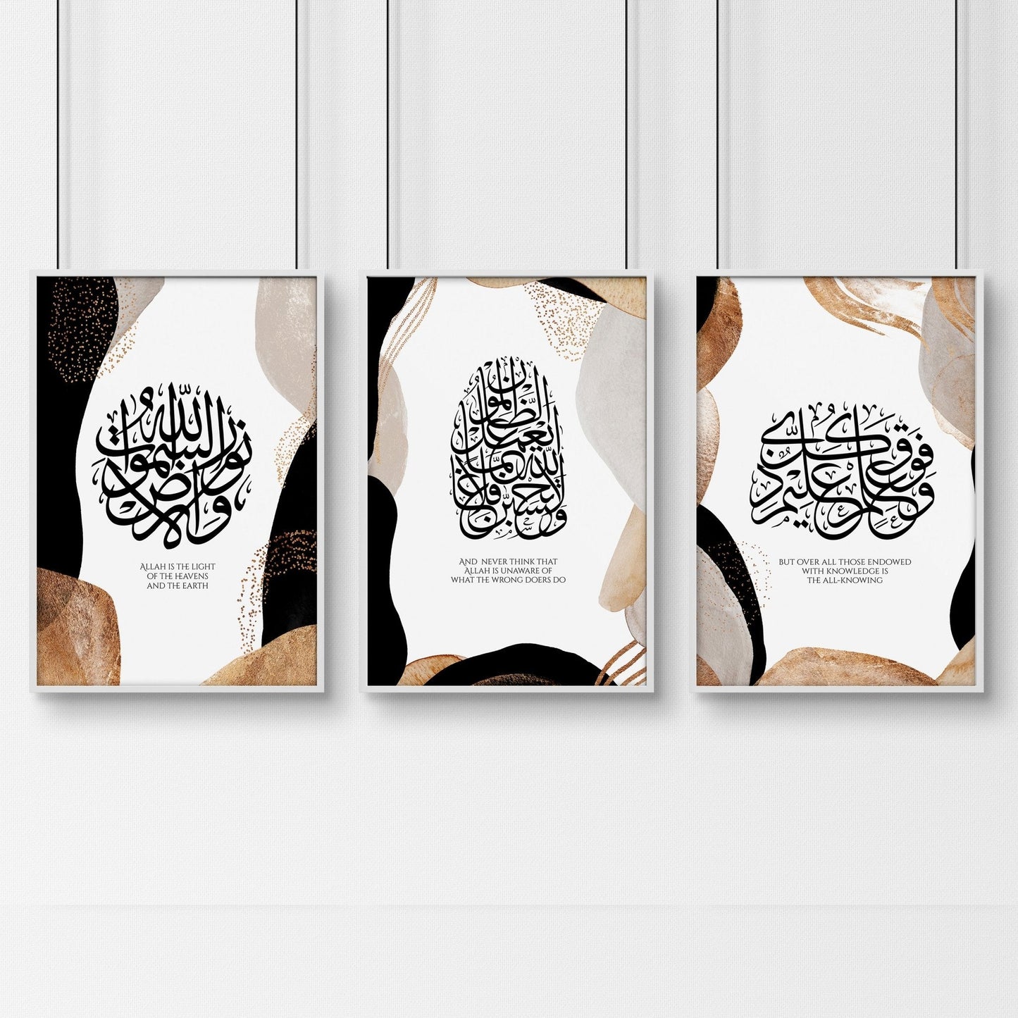 Ramadan Mubarak decorations | set of 3 wall art prints for Bedroom