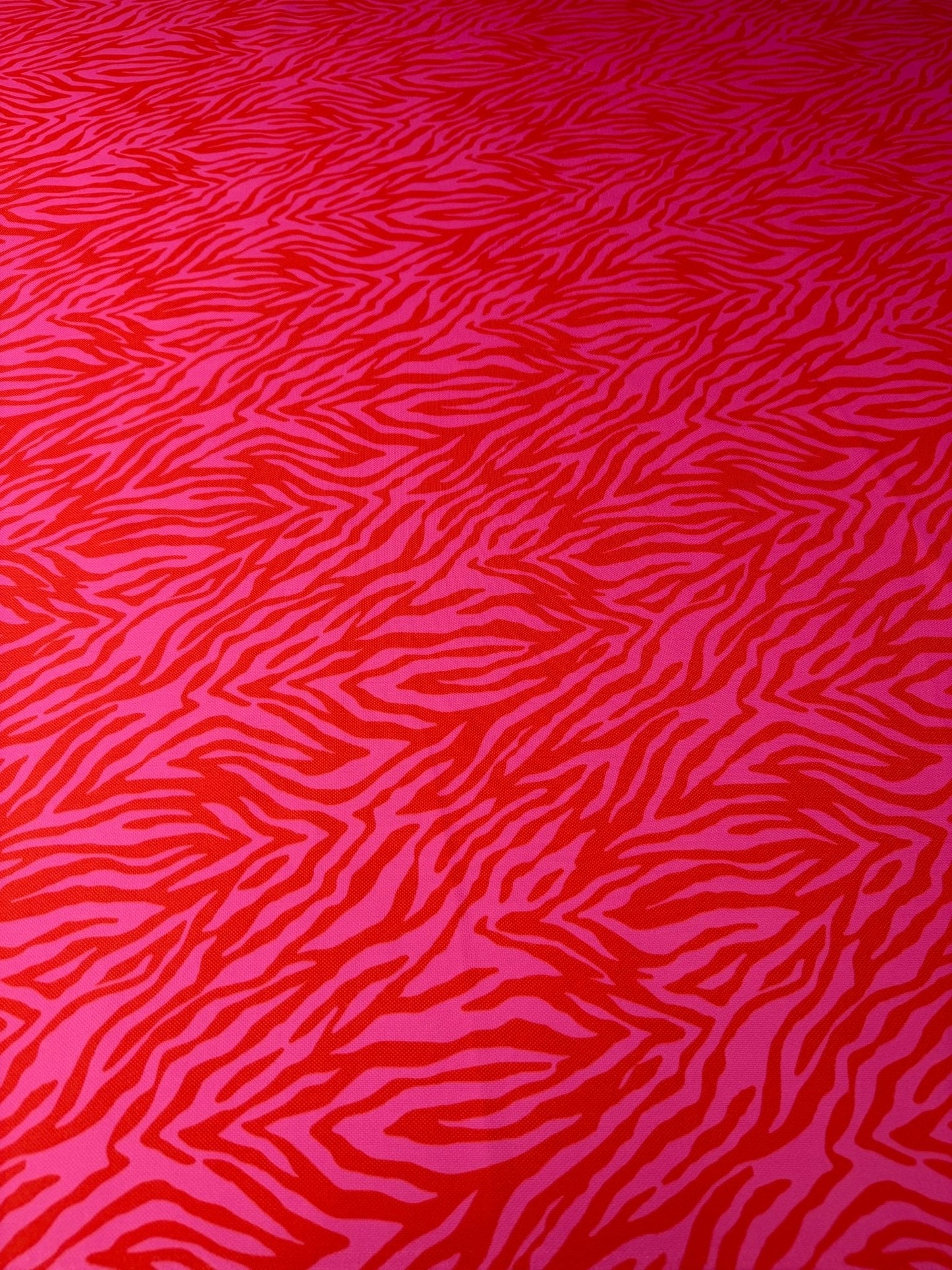 Red and Pink Patterned Tiger Striped Fabric Sold by Metre