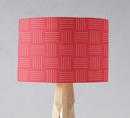 Red and White Lines Lampshade, Ceiling or Table Lamp Shade