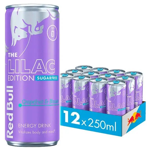 Red Bull Energy Drink Sugar Free Lilac Edition Grapefruit & Blossom 250ml x 12 (Case of 12)