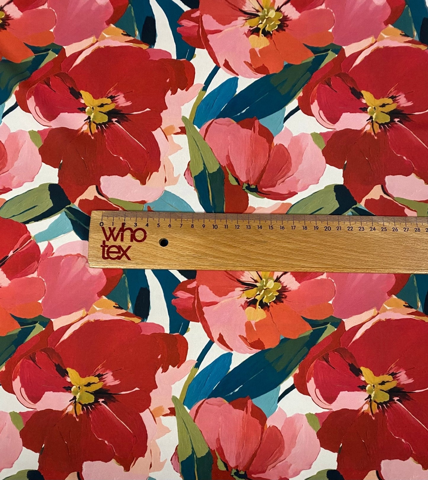 Red Floral Fabric By Metre