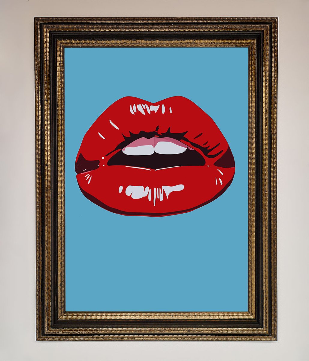 Red Lips Contemporary Framed Poster