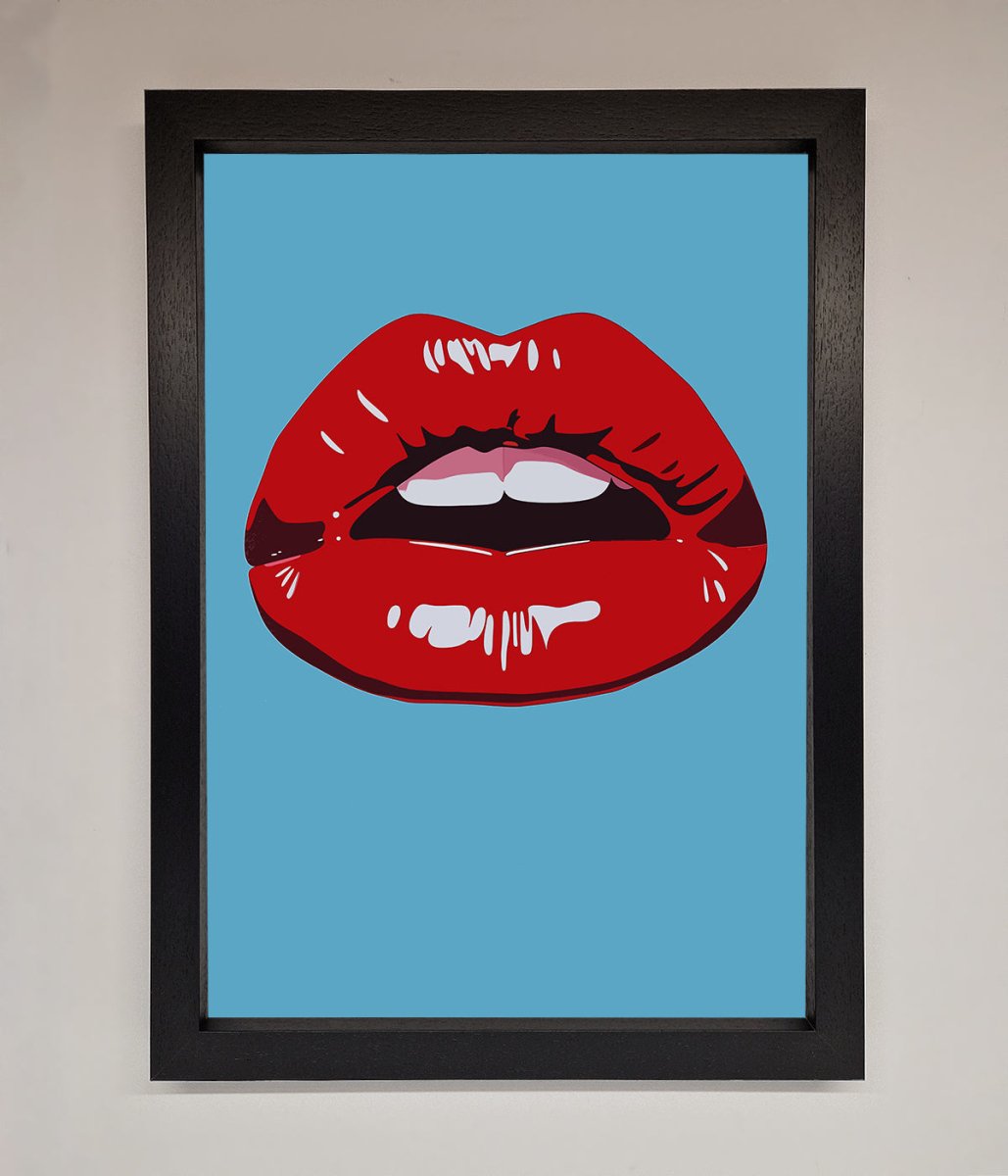 Red Lips Contemporary Framed Poster