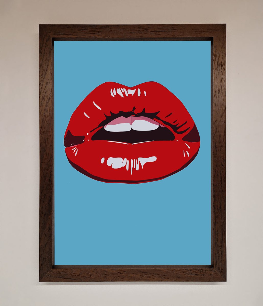 Red Lips Contemporary Framed Poster