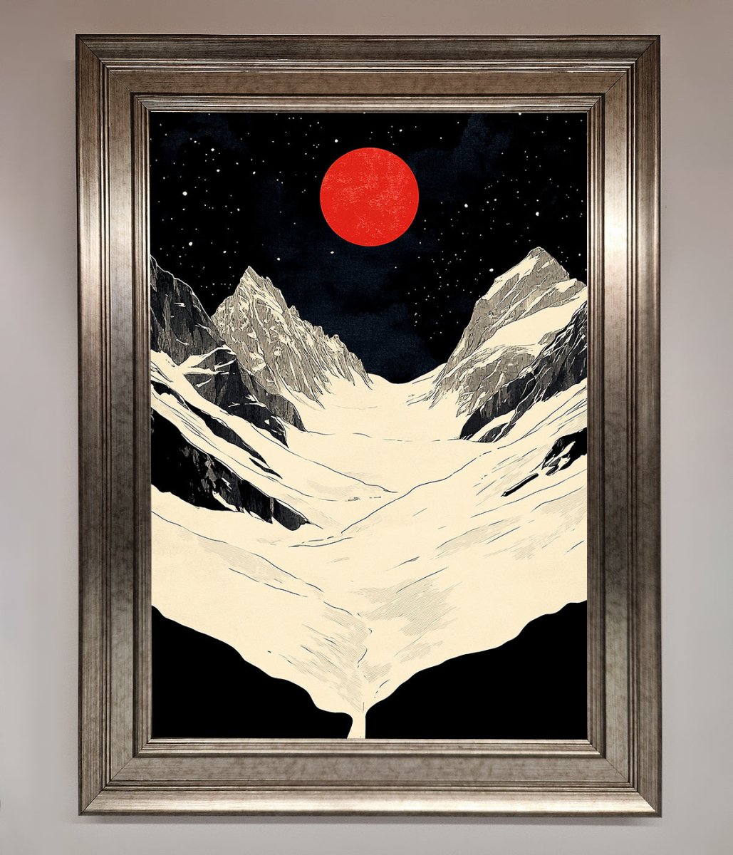 Red Moon On The Planet Framed Poster