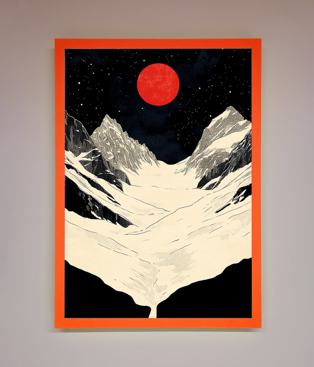 Red Moon On The Planet Framed Poster