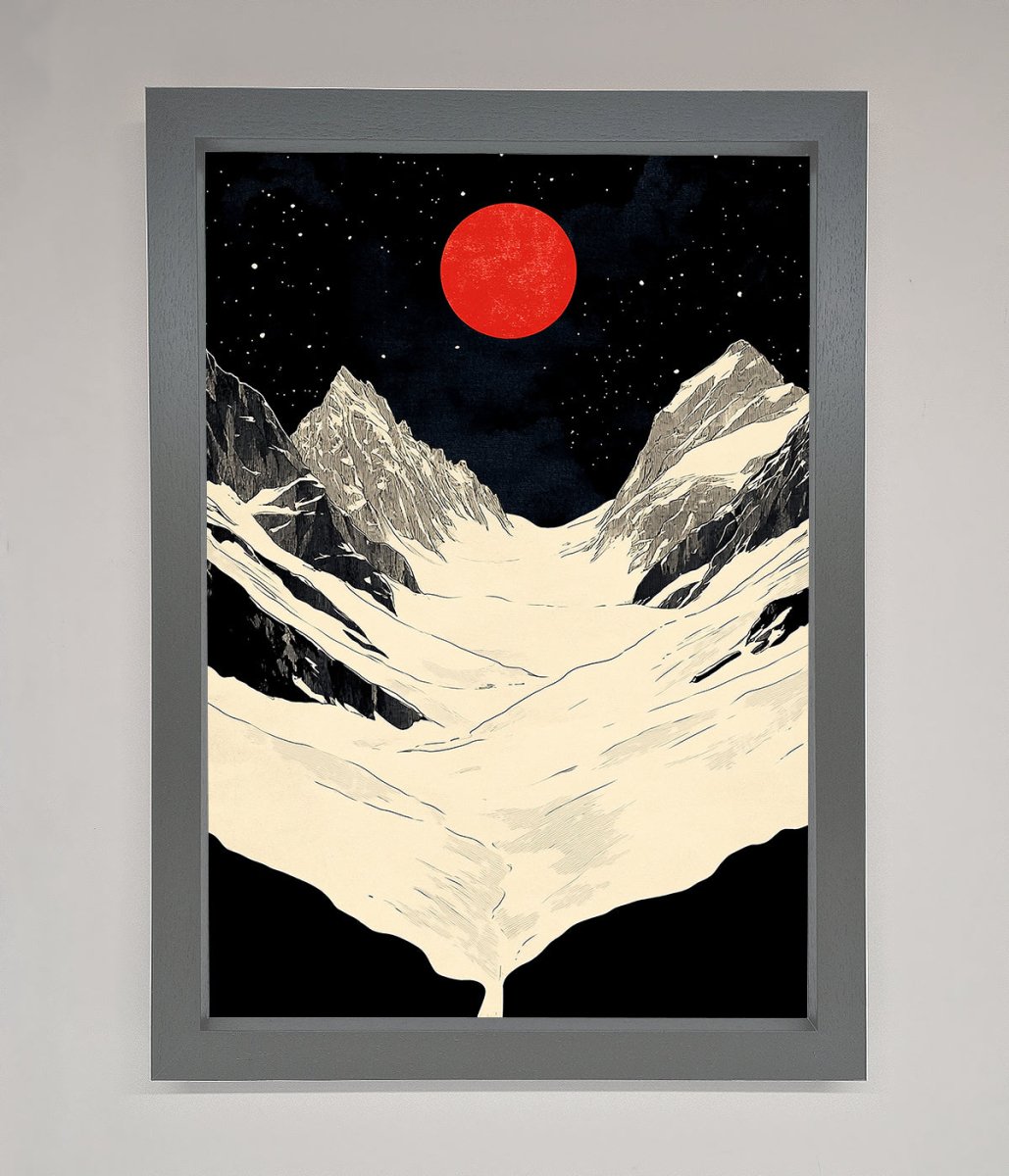 Red Moon On The Planet Framed Poster