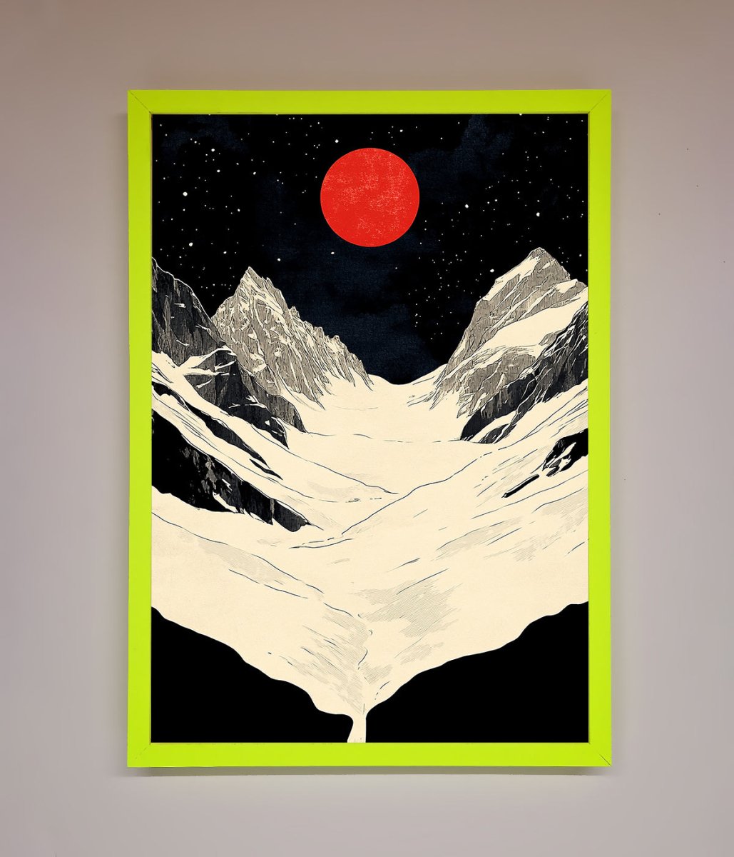 Red Moon On The Planet Framed Poster