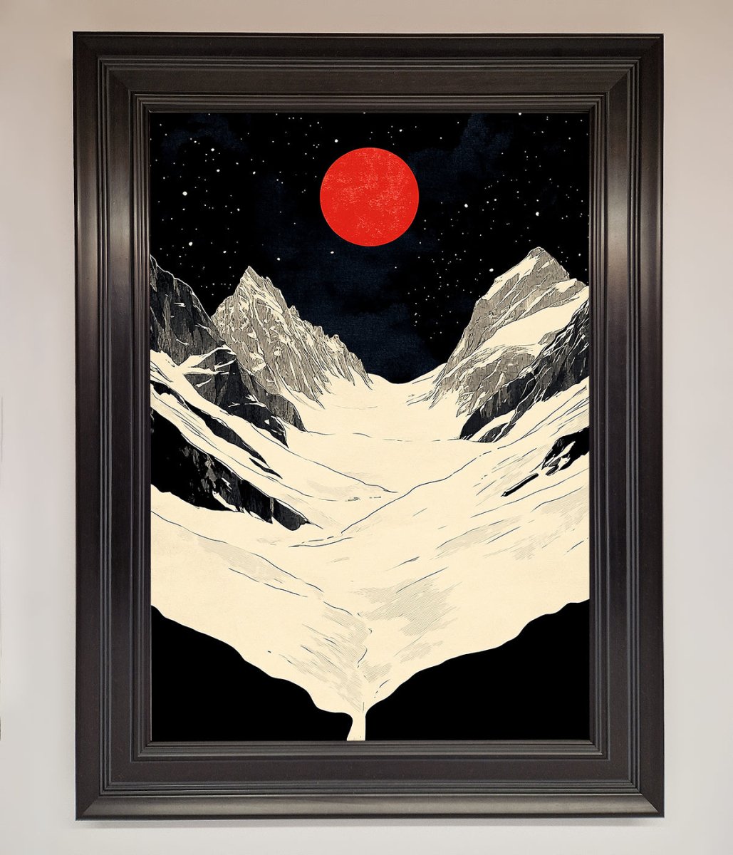 Red Moon On The Planet Framed Poster