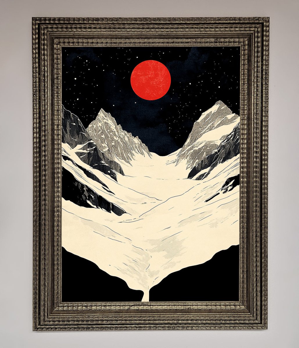 Red Moon On The Planet Framed Poster