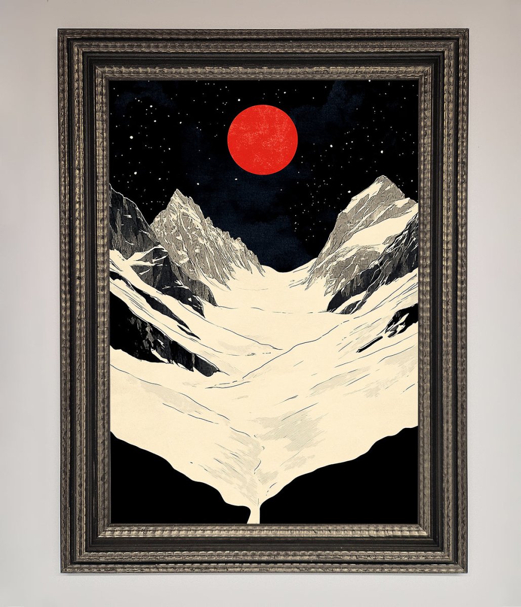 Red Moon On The Planet Framed Poster