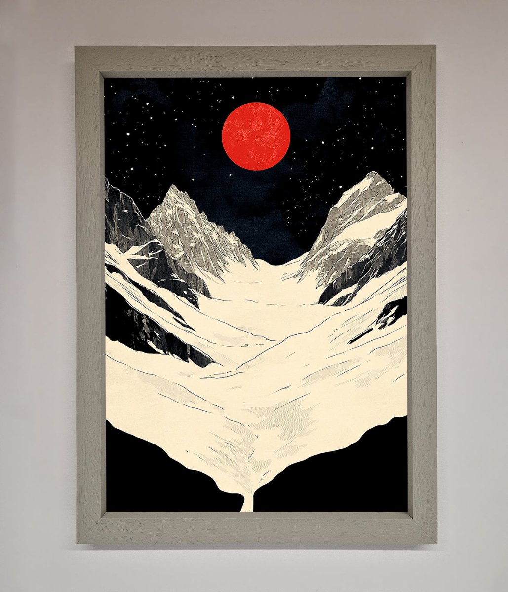 Red Moon On The Planet Framed Poster