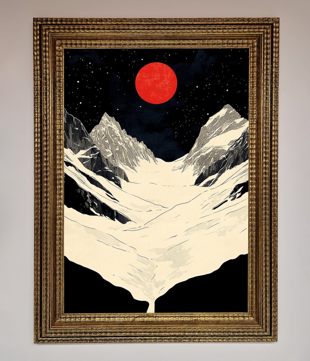 Red Moon On The Planet Framed Poster