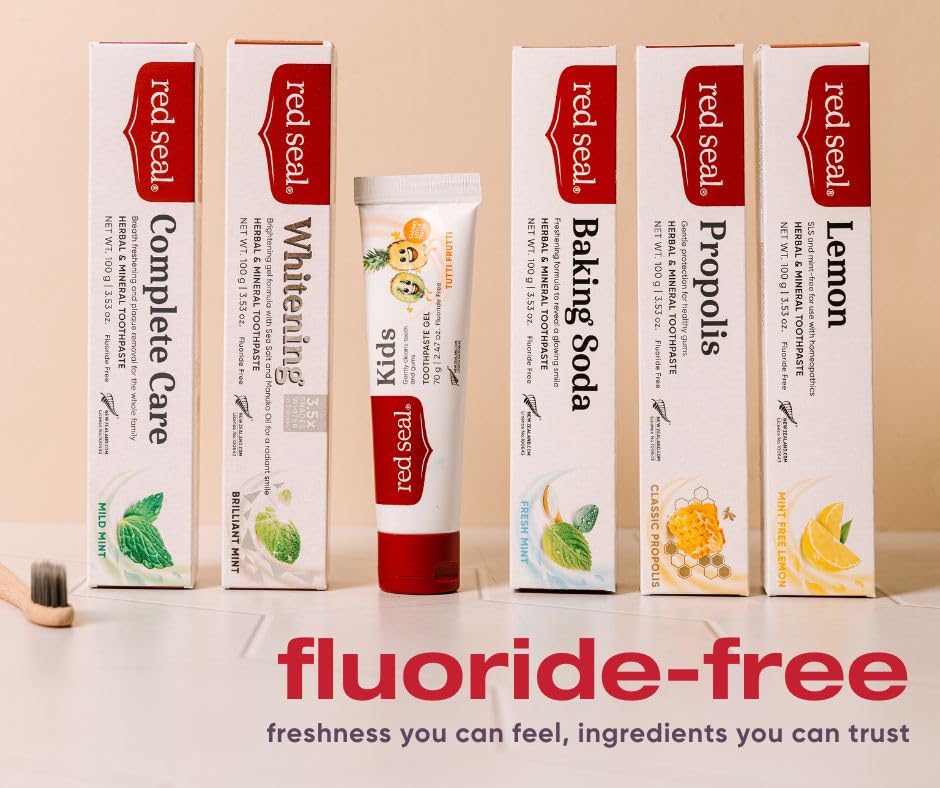 Red Seal Complete Care Mild Mint Toothpaste - NATRUE Natural, Fluoride Free, Vegan & Cruelty Free, 3.53 oz