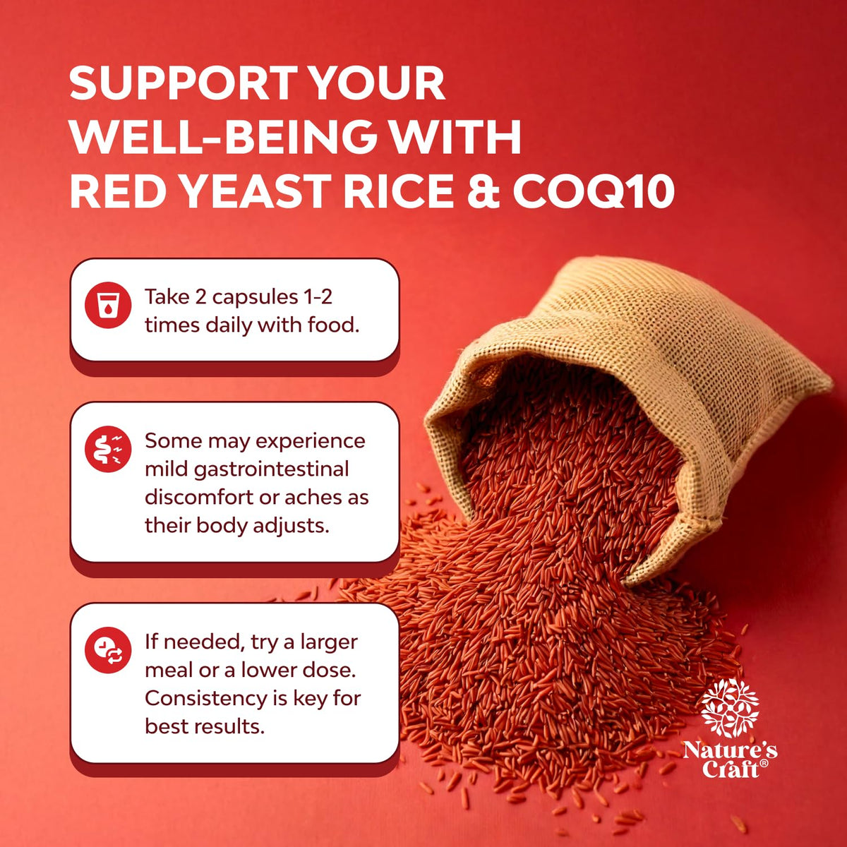 Red Yeast Rice with CoQ10 Supplement - Advanced Heart Health & Cholesterol Support for Men & Women - Extra Strength 1200 mg + CoQ10, 240 Count