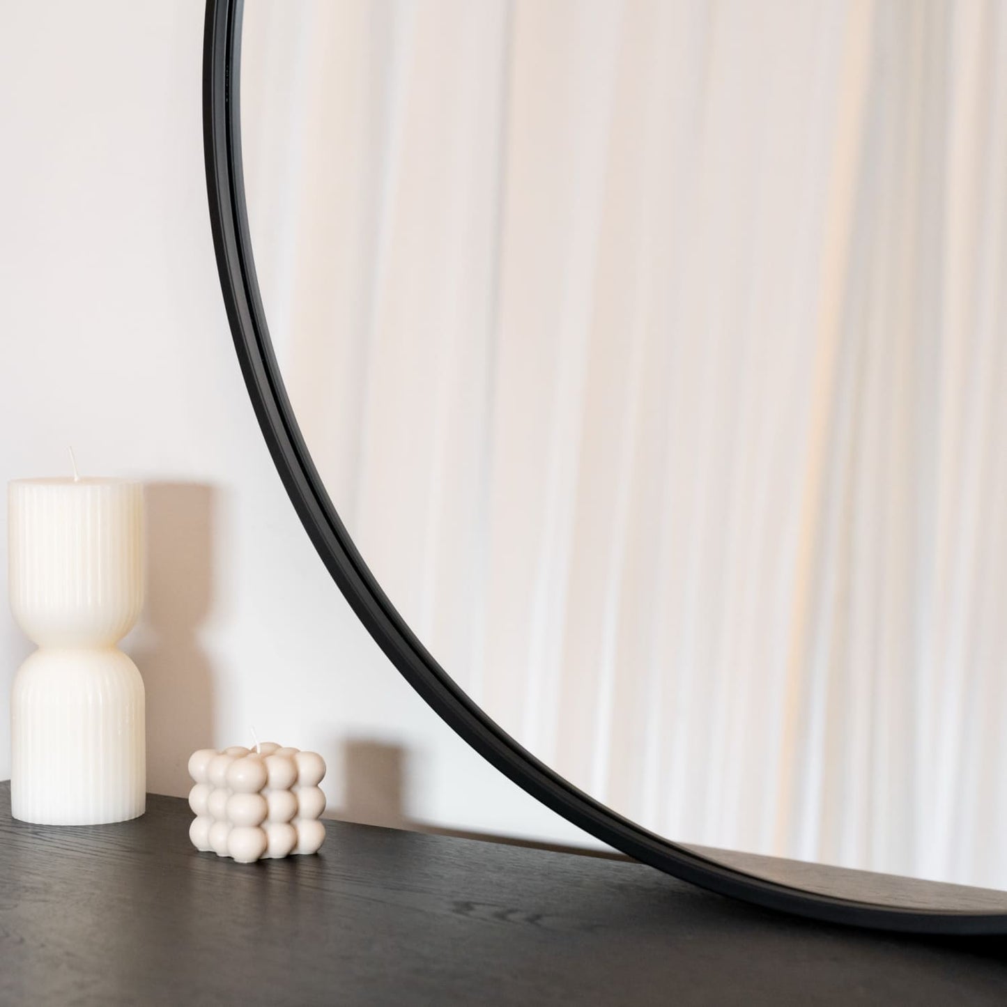 Rei - Large Round Black Metal Circle Mirror - 180cm x 180cm