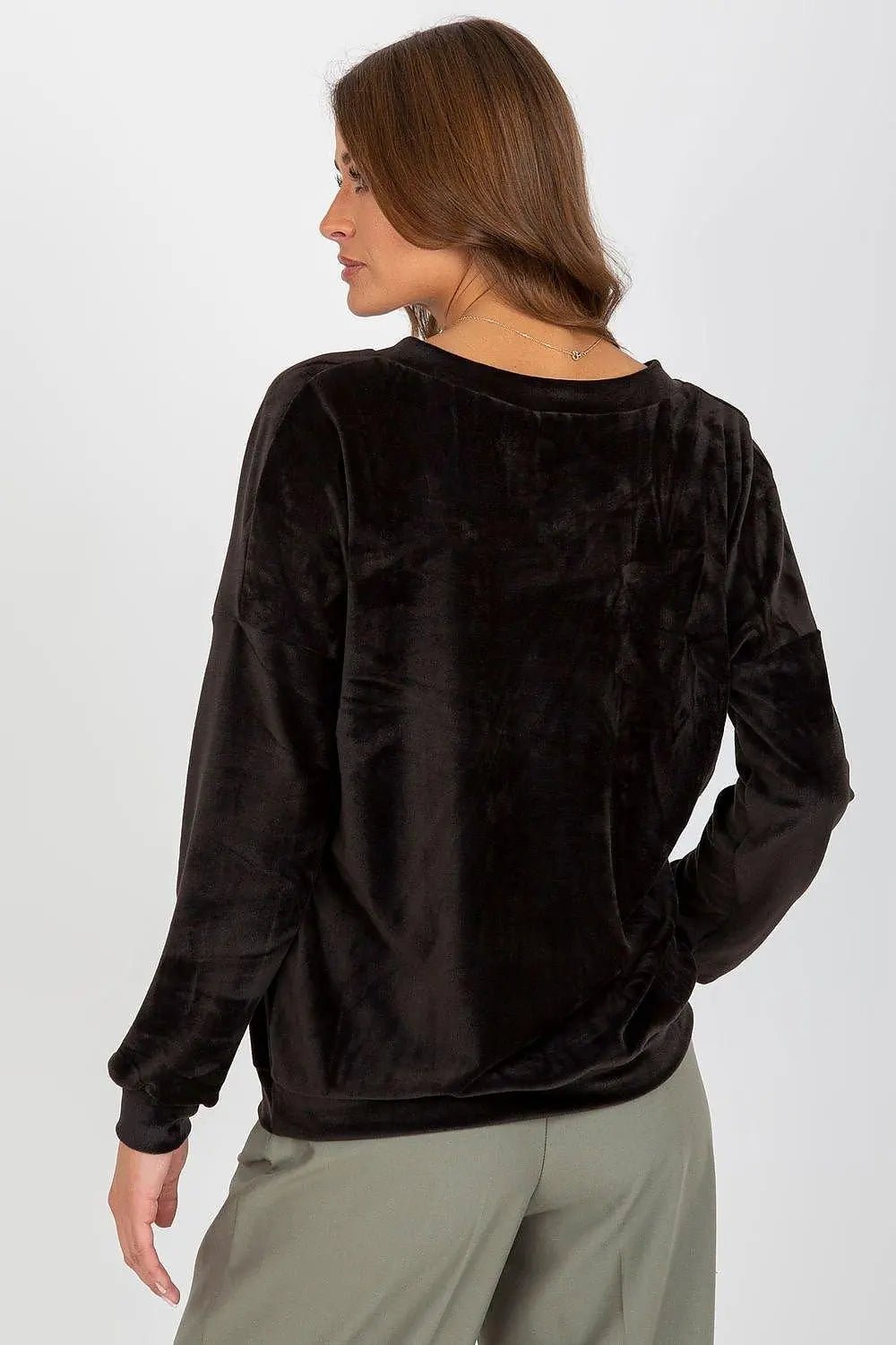 Relevance casual styling velour sweatshirt