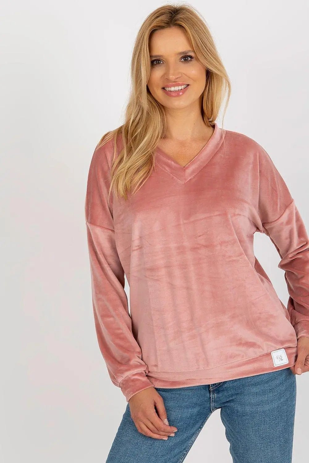 Relevance casual styling velour sweatshirt