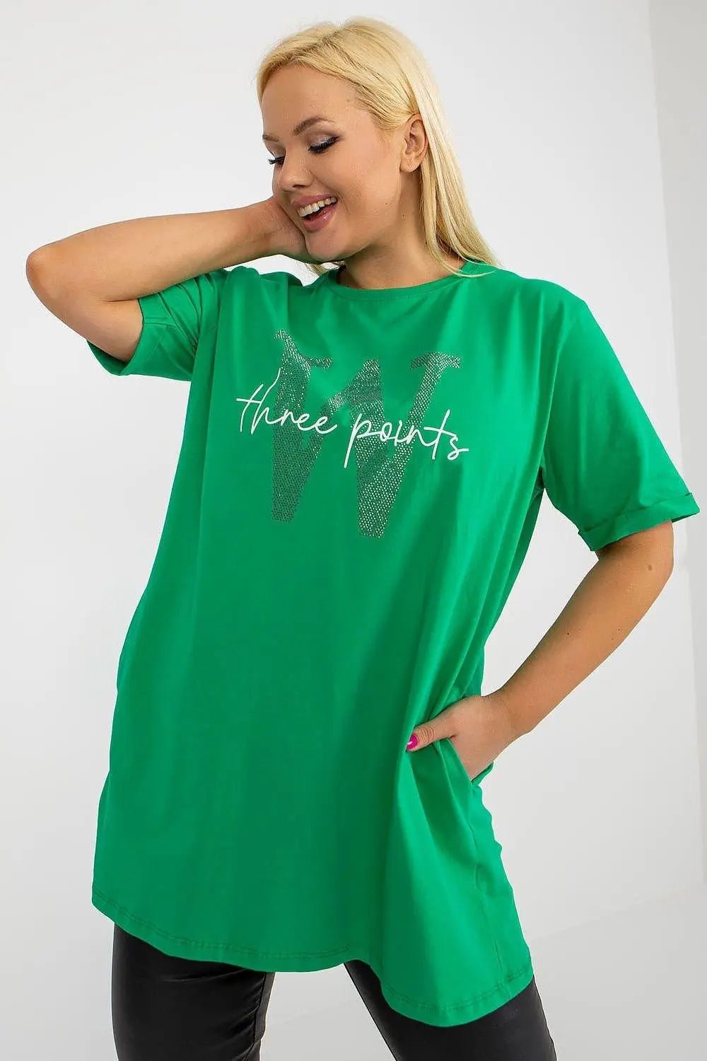 Relevance short sleeves and round neckline blouse