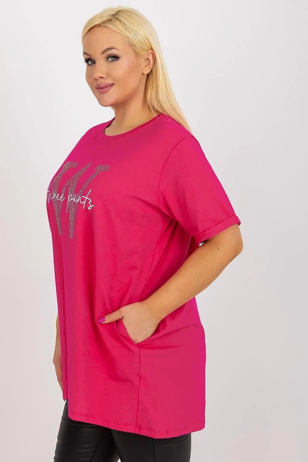 Relevance short sleeves and round neckline blouse