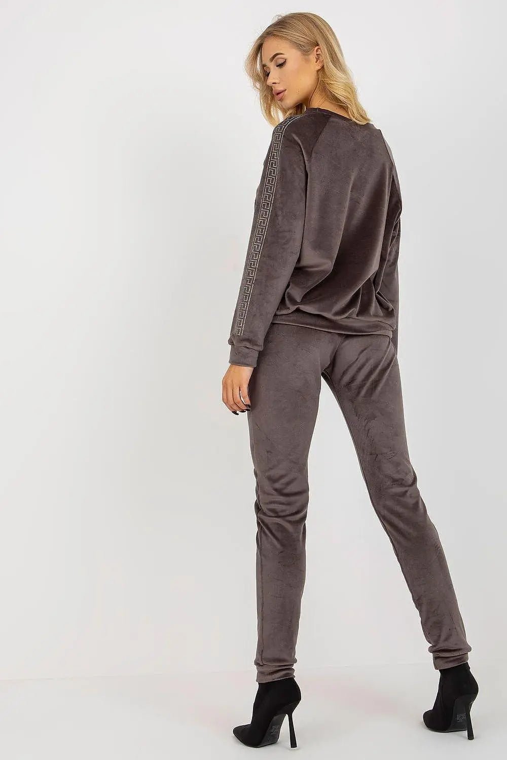 Relevance Velour blouse and long pants set