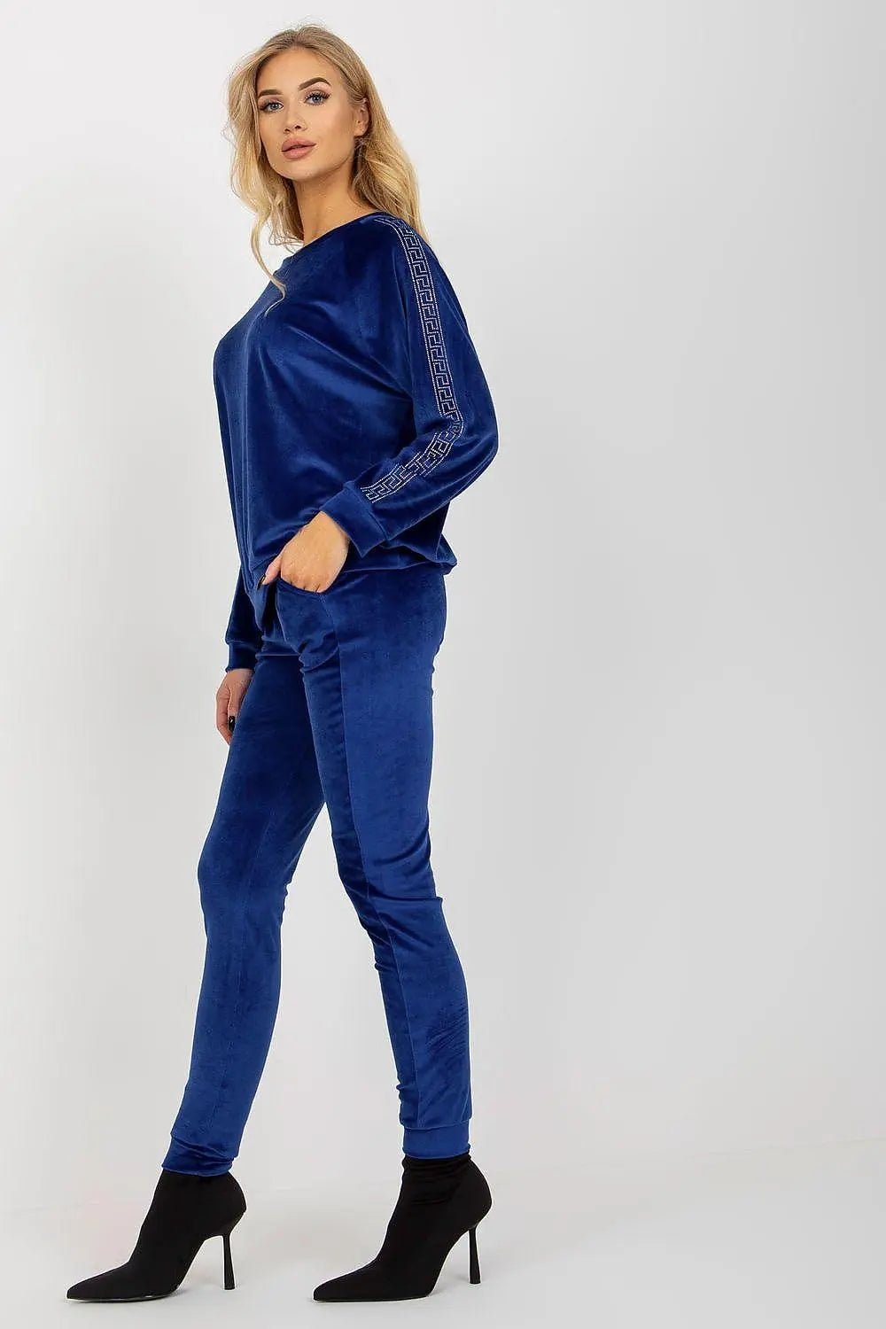 Relevance Velour blouse and long pants set
