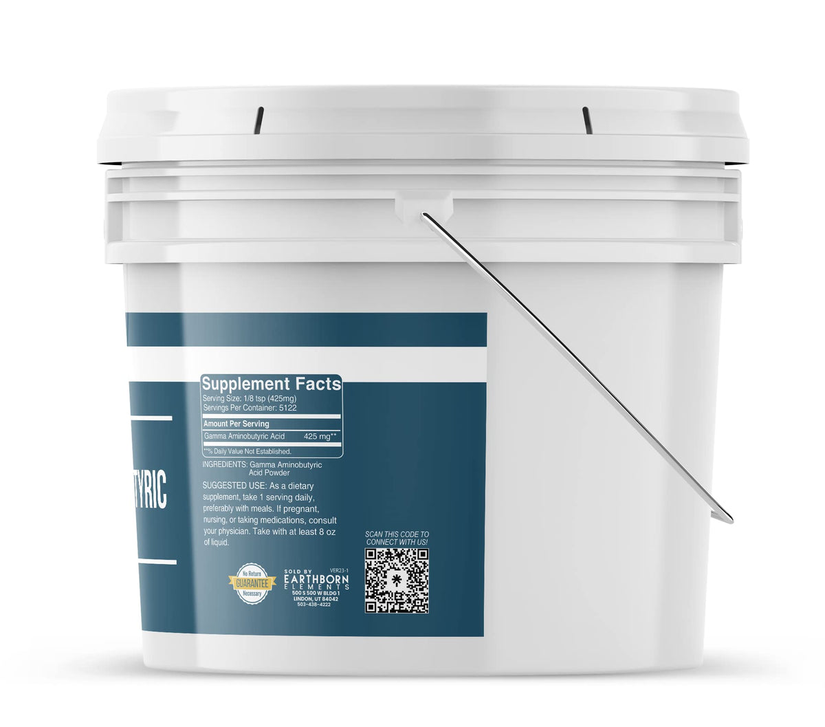Earthborn Elements GABA (Gamma Aminobutyric Acid) 1 Gallon – Pure & Undiluted
