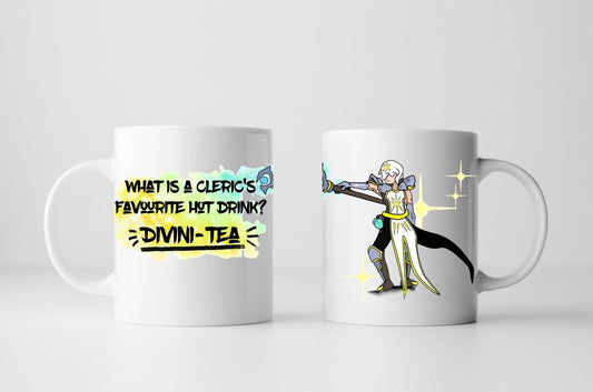 Clerics Favourite Drink Divini-tea Joke Cleric Dnd Mug