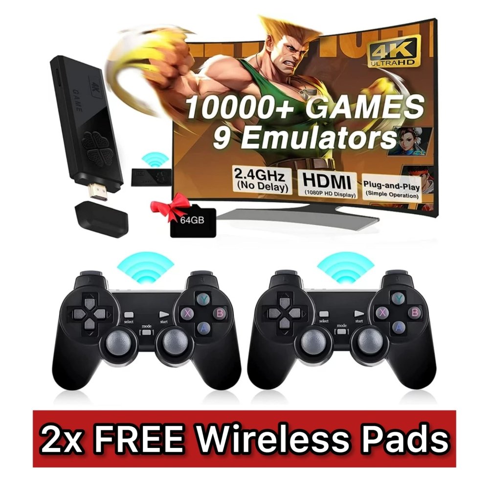 Retro Console Gaming 2 Player Home Arcade Stick, With 10,000 Games, Hdmi Plug & Play System