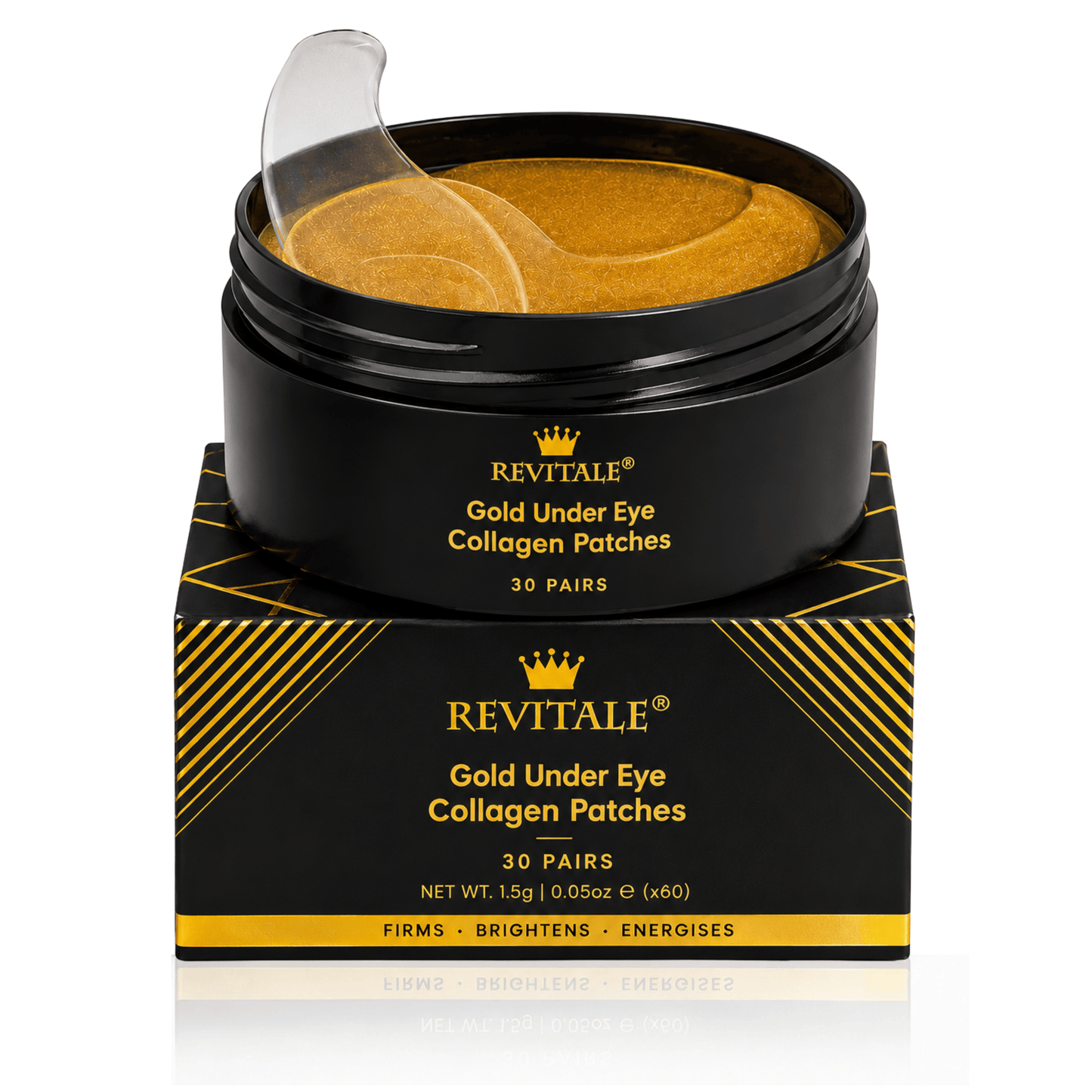 Revitale 24k Gold Under Eye Collagen Patches (30 Pairs - Jar)