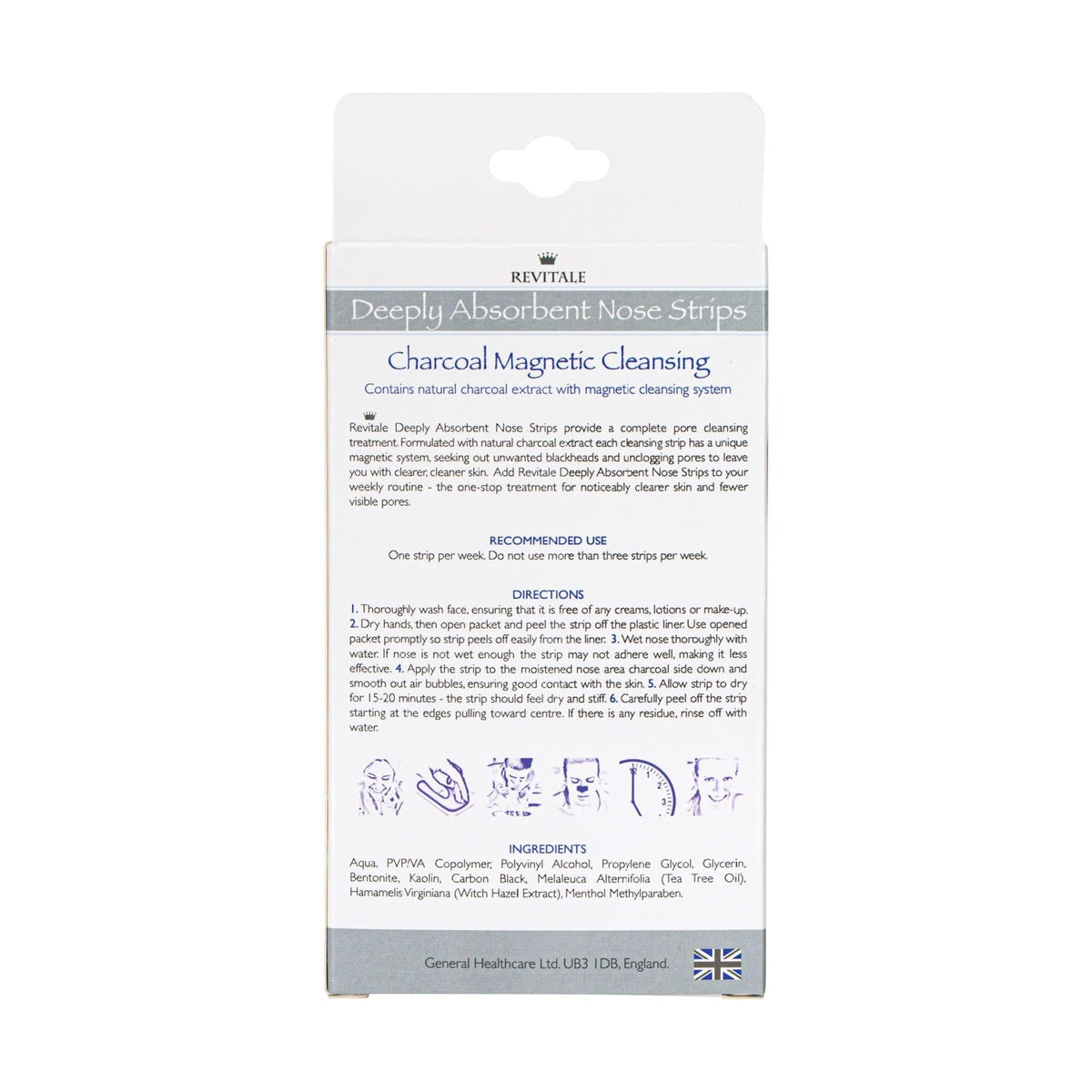 Revitale Charcoal Deep Magnetic Cleansing Nose Pore Strips - Removes Blackheads