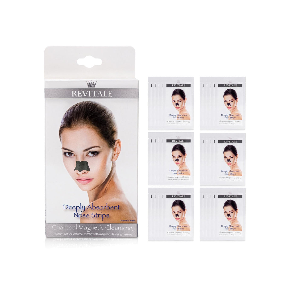 Revitale Charcoal Deep Magnetic Cleansing Nose Pore Strips - Removes Blackheads
