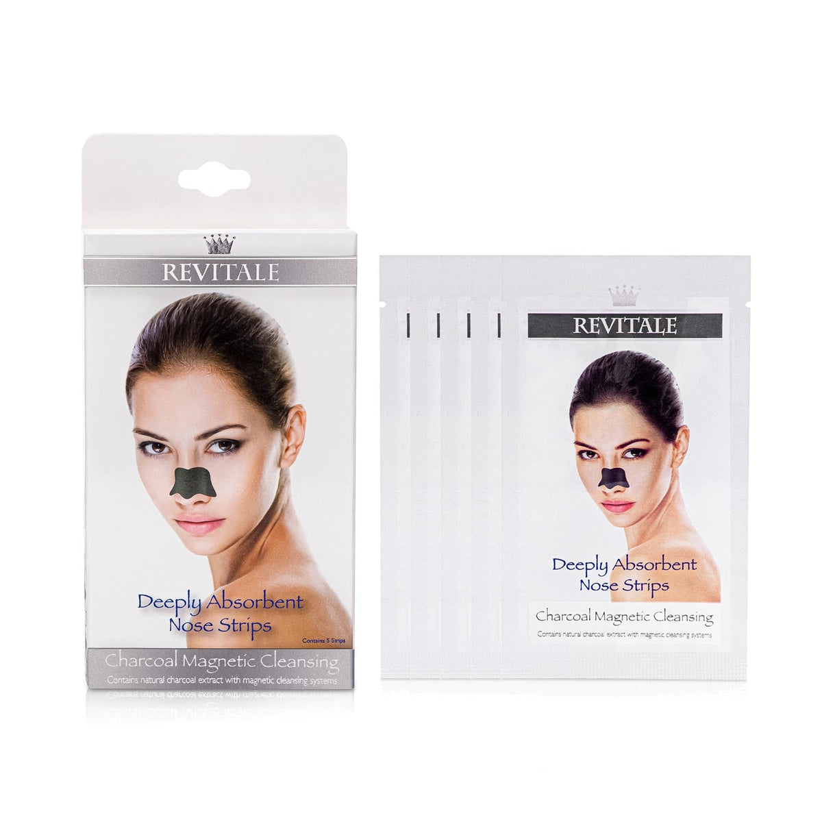 Revitale Charcoal Deep Magnetic Cleansing Nose Pore Strips - Removes Blackheads