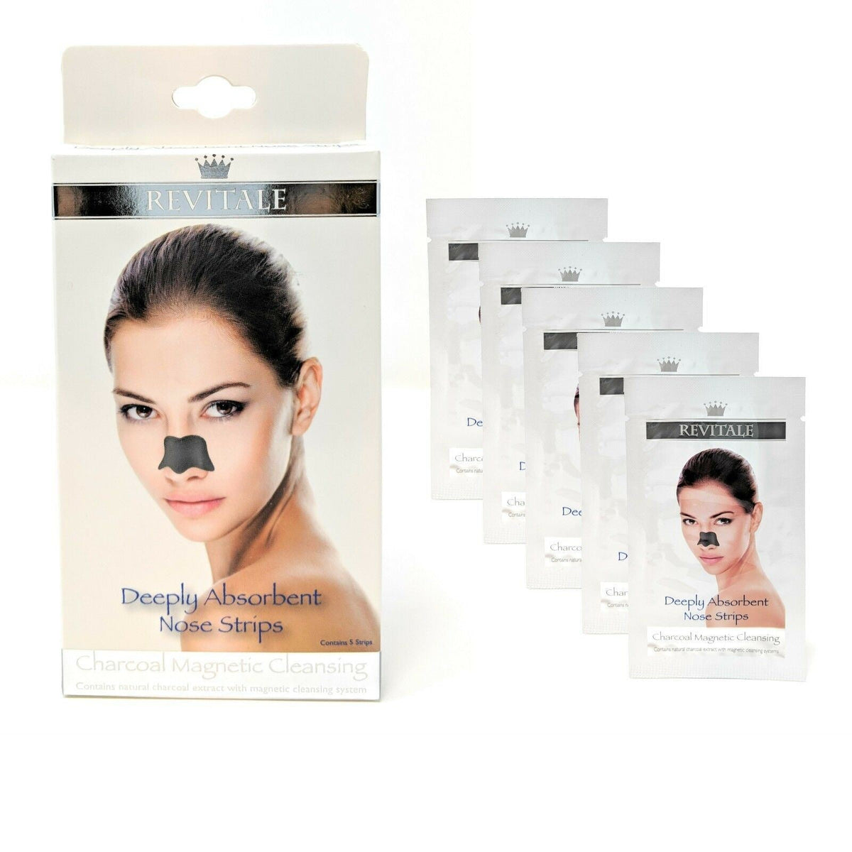 Revitale Charcoal Deep Magnetic Cleansing Nose Pore Strips - Removes Blackheads