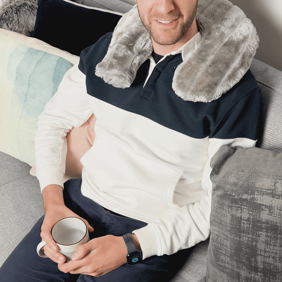 Revitale Fur Neck and Shoulder Hot Water Bottle (Slate Grey)