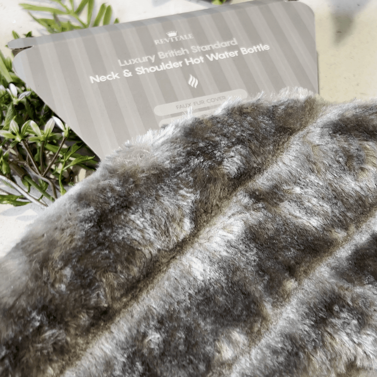 Revitale Fur Neck and Shoulder Hot Water Bottle (Slate Grey)