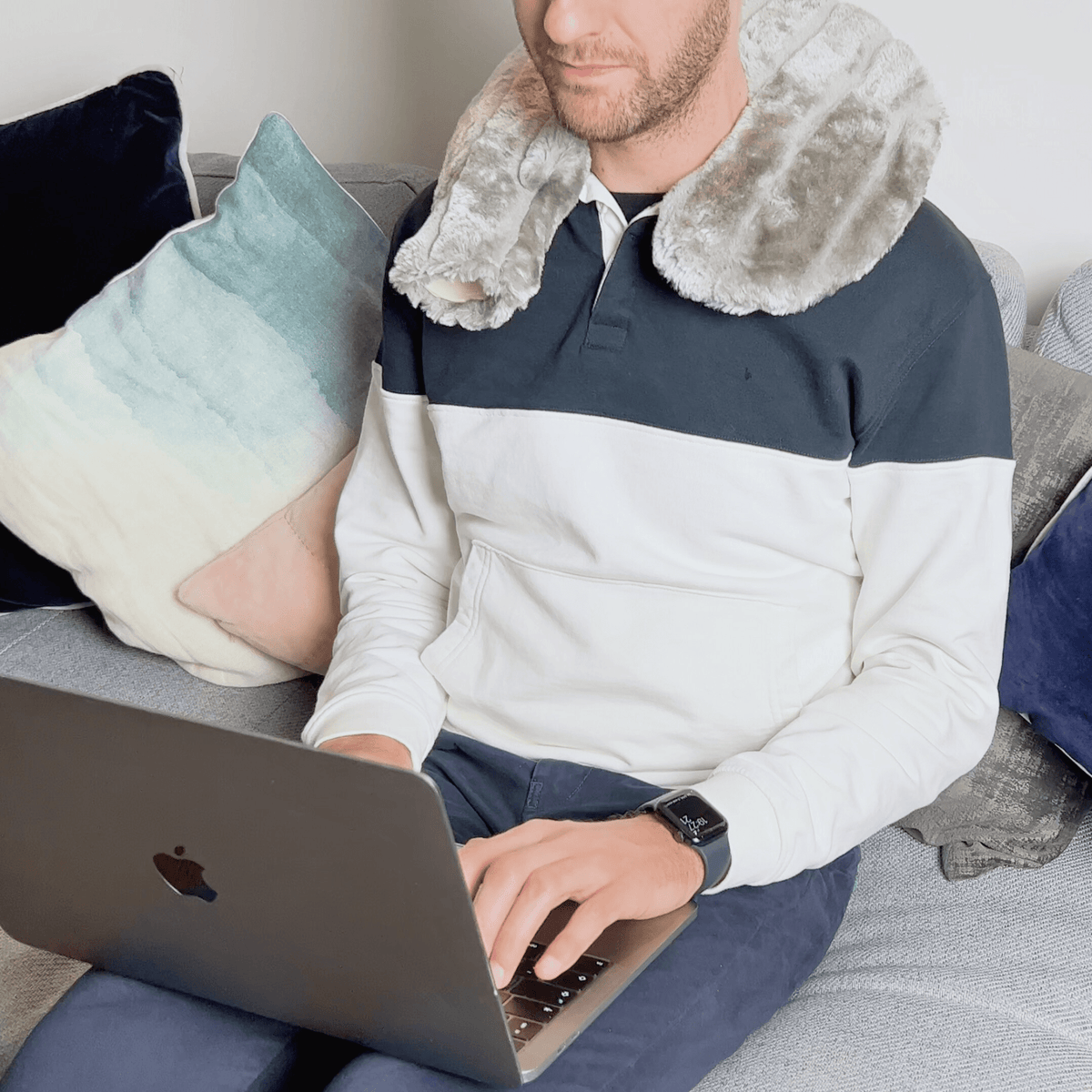 Revitale Fur Neck and Shoulder Hot Water Bottle (Slate Grey)
