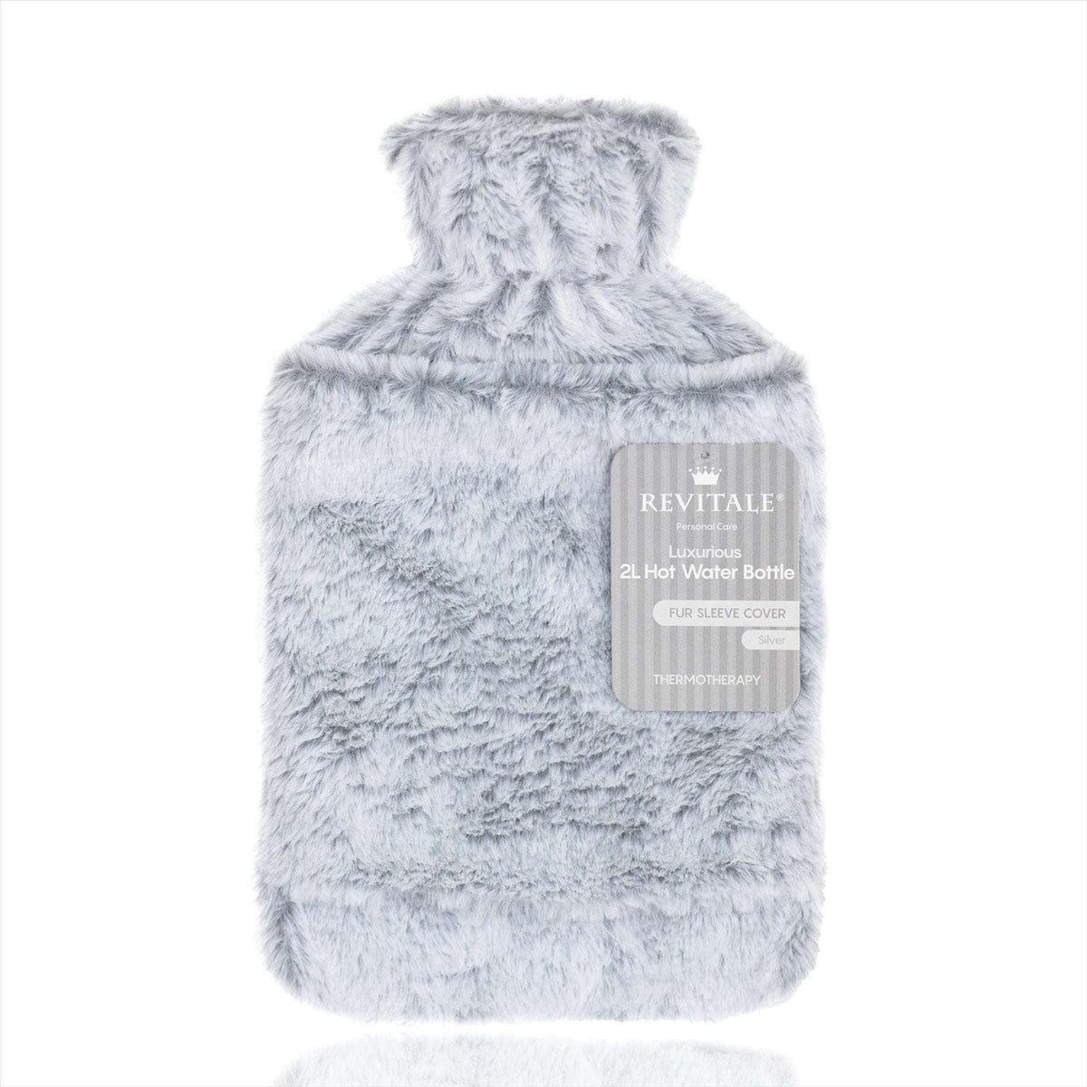 Revitale Luxury Hot Water Bottle with Silver Sleeve Cover (2L)