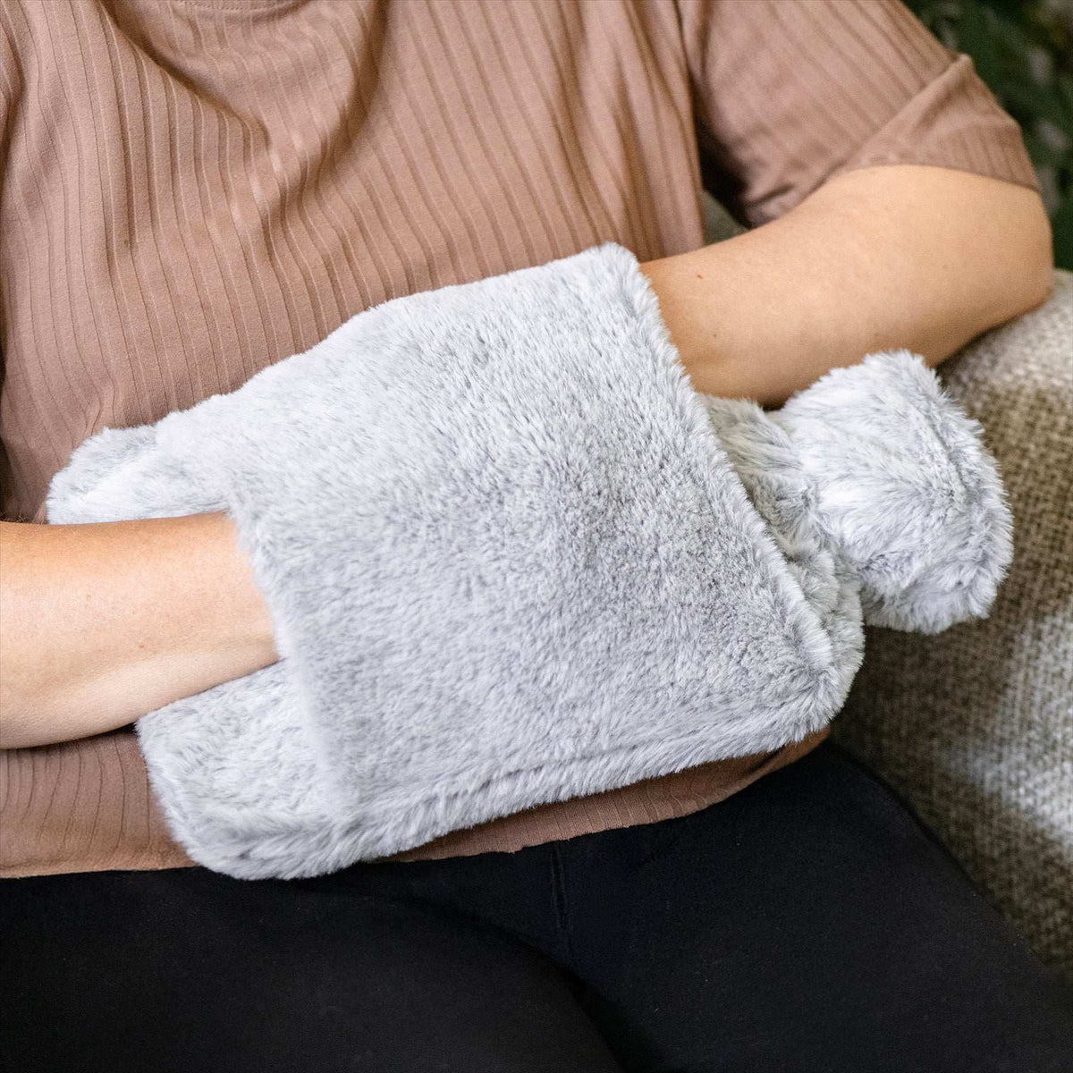 Revitale Luxury Hot Water Bottle with Silver Sleeve Cover (2L)