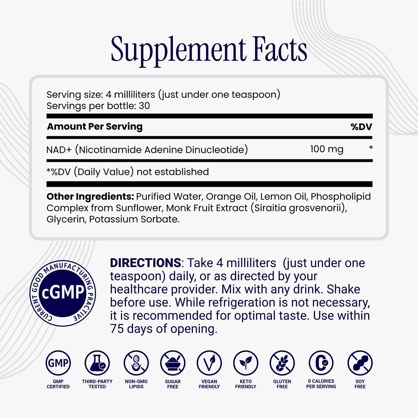 Rho Nutrition Liposomal NAD+ – Liquid NAD+ Supplement for Cellular Health & Energy