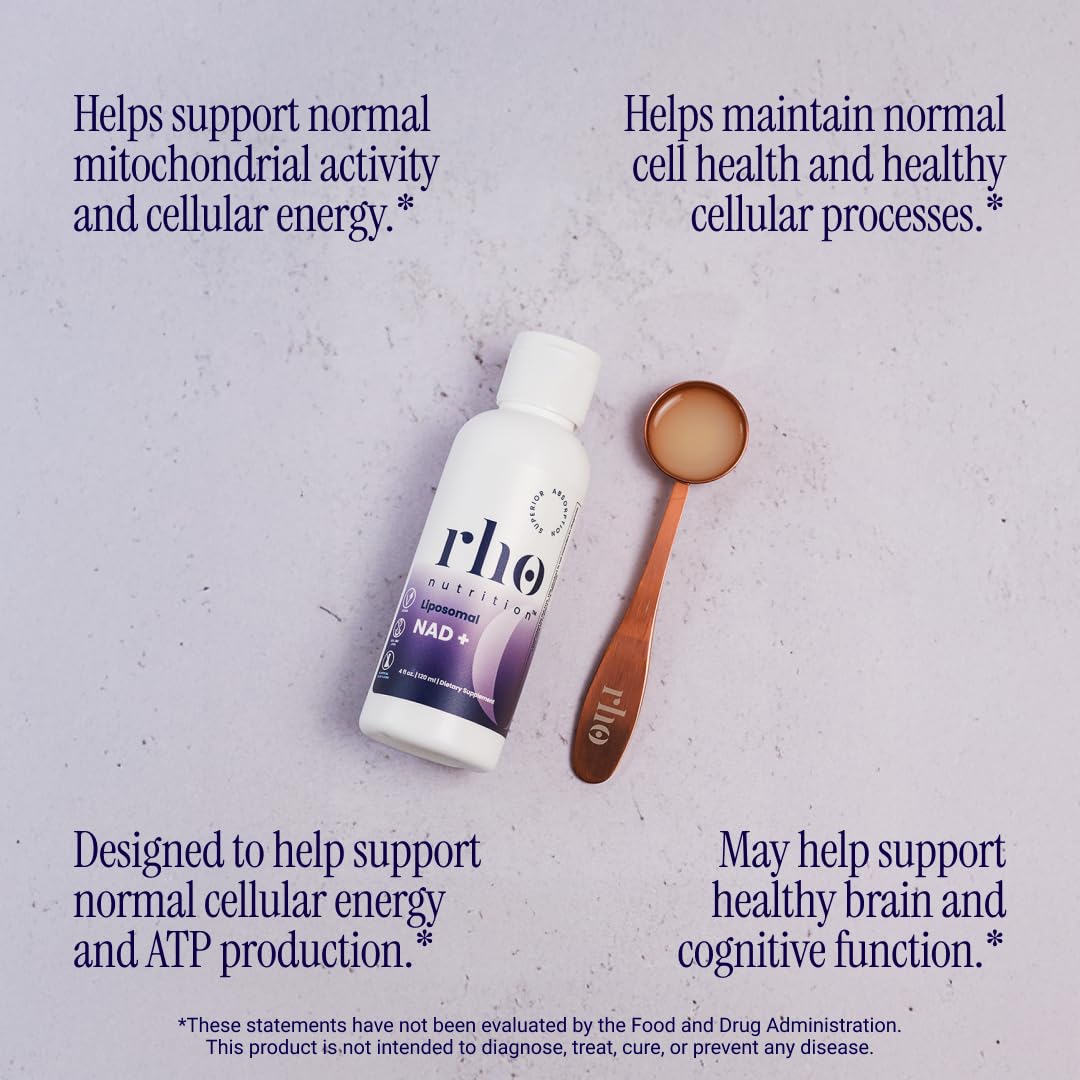 Rho Nutrition Liposomal NAD+ – Liquid NAD+ Supplement for Cellular Health & Energy