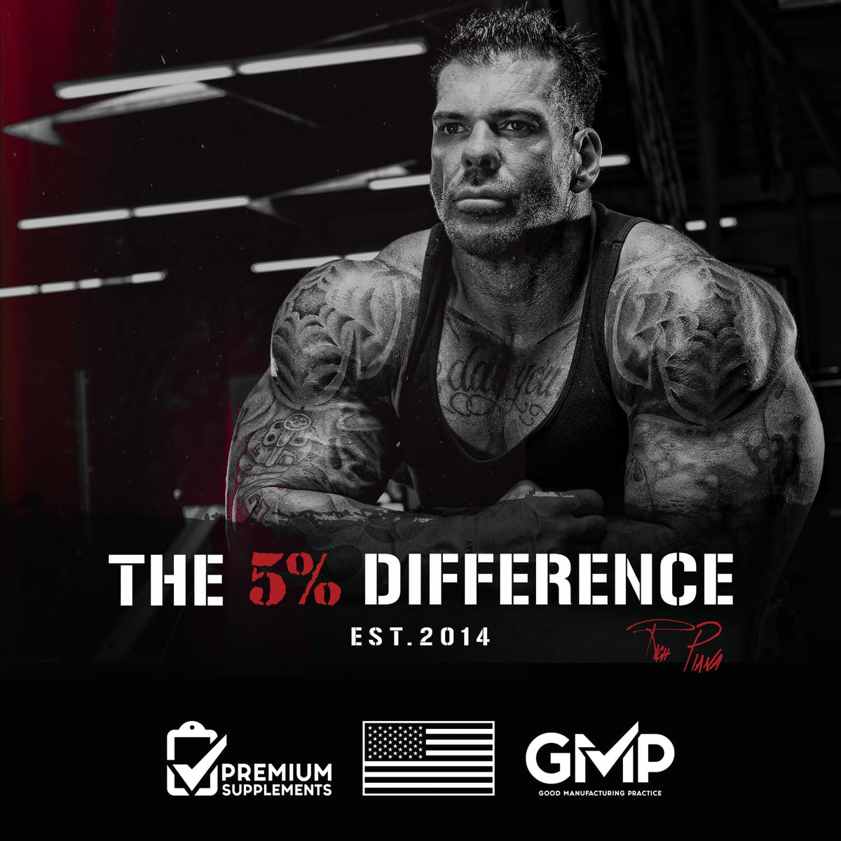 5% Nutrition Rich Piana AllDayYouMay BCAA Powder | 9g of Premium Intra & Post Workout Amino Acids for Hydration, Endurance, Muscle Recovery, Joint & Liver Support (Italian Lemon Ice)