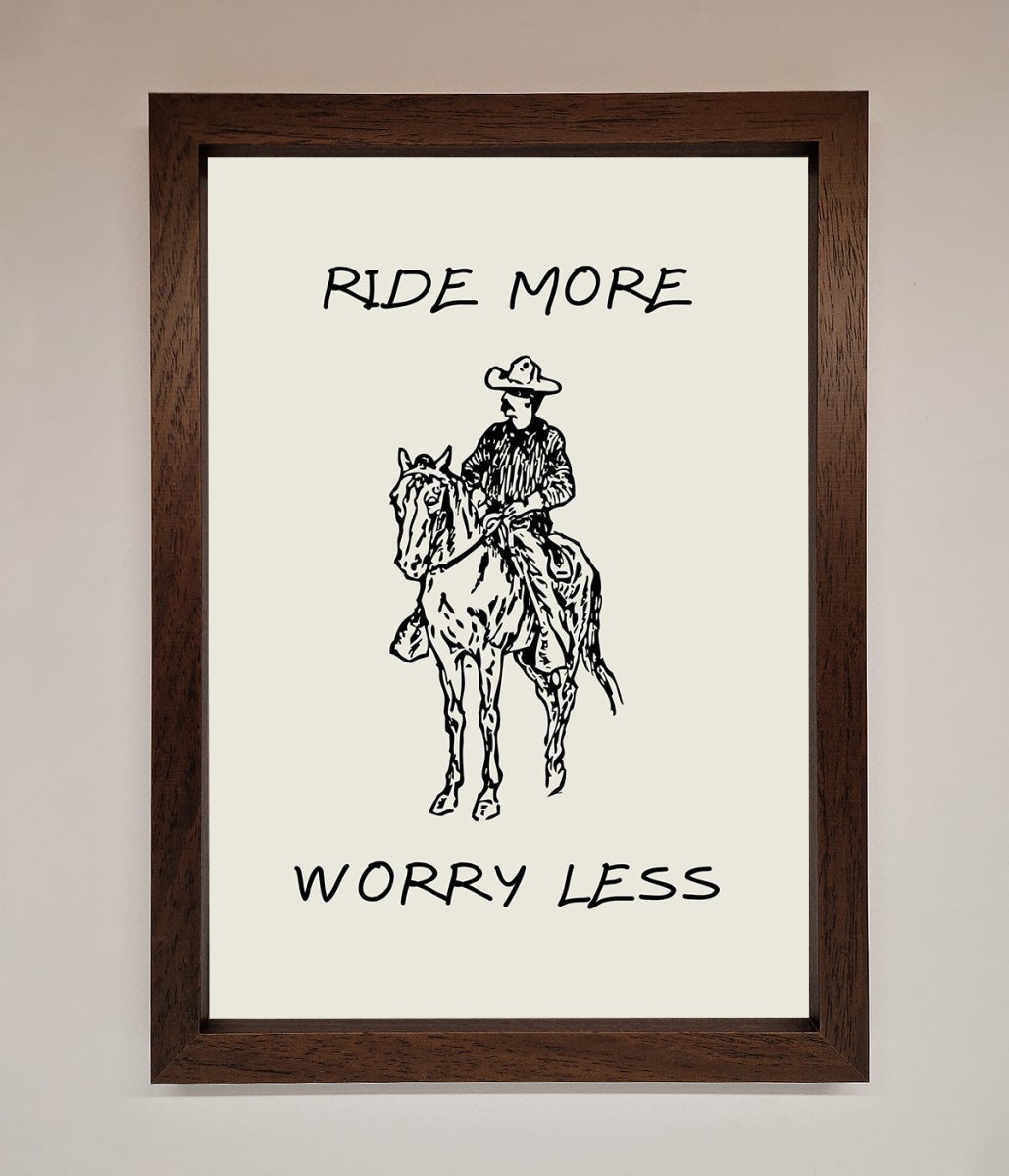 Ride More Worry Less Framed Wall Art