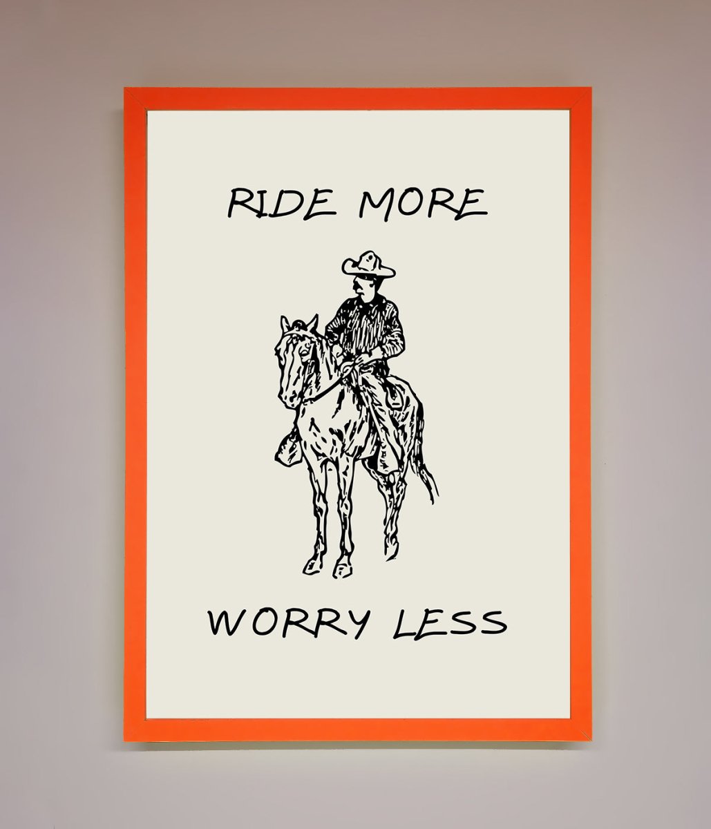 Ride More Worry Less Framed Wall Art