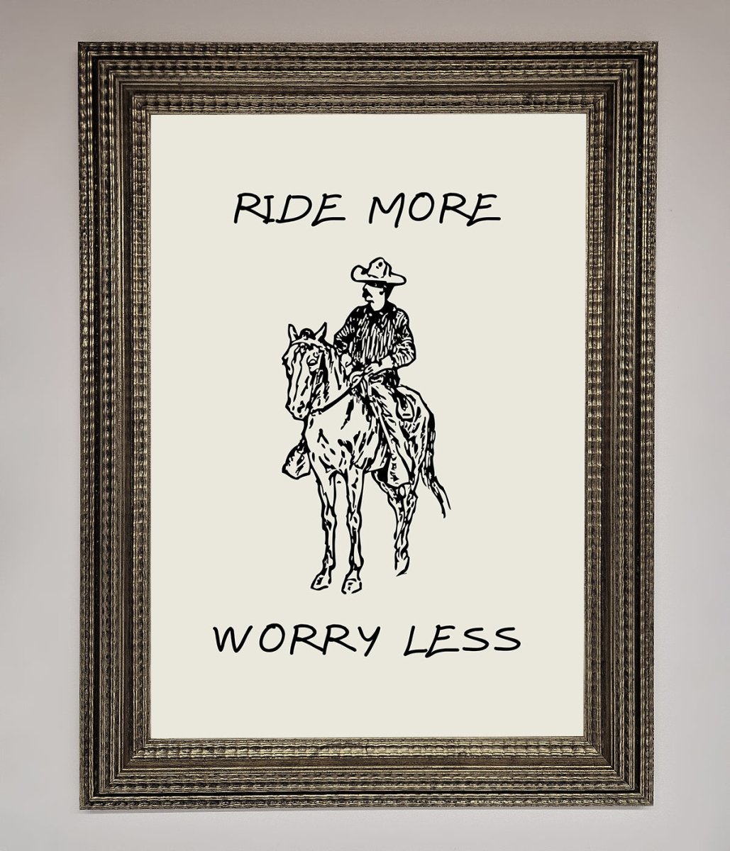 Ride More Worry Less Framed Wall Art