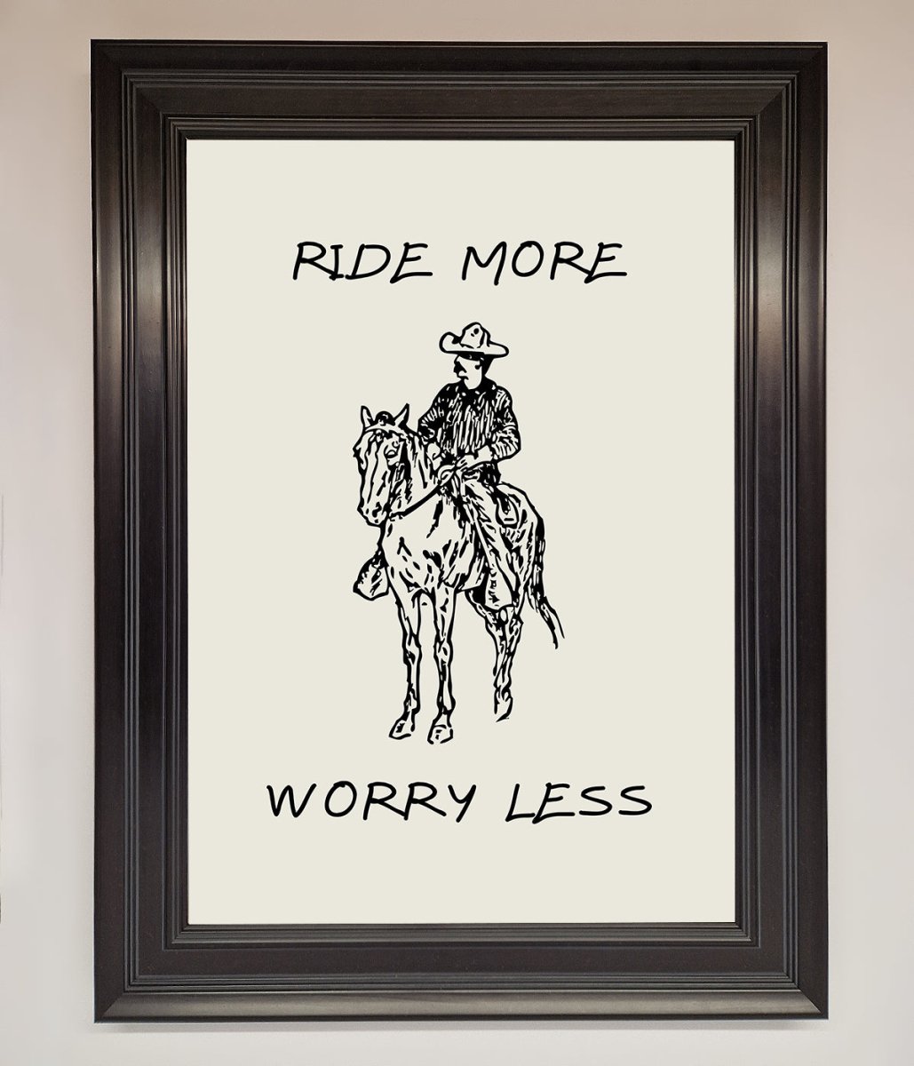 Ride More Worry Less Framed Wall Art