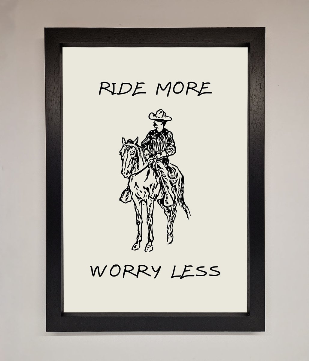 Ride More Worry Less Framed Wall Art