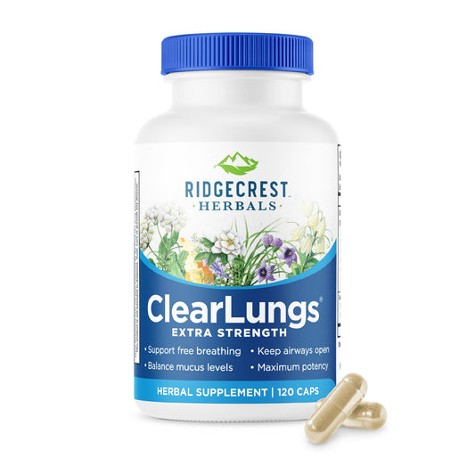 RidgeCrest Herbals ClearLungs Extra Strength - Daily Respiratory Support (120 Vegan Caps)